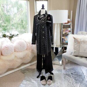 EUC La Senza black animal print pajama sleepwear loungewear pants L